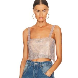 SNDYS gold sequin crop top
